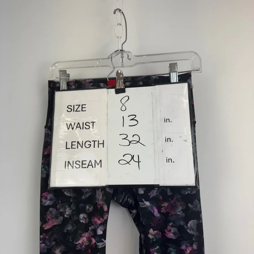 Lululemon Floral Print High Rise 7/8 Crop Leggings Multi‎ Color Womens Size 8